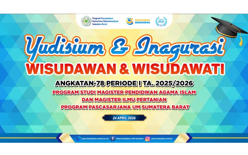 Inagurasi Wisudawan Program Pascasarjana UM Sumatera Barat Angkatan ke-78 Periode I TA 2025/2026, 78 Wisudawan Resmi Dilepas